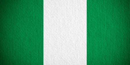 flag of Nigeria or Nigerian banner on paper backgroundの写真素材