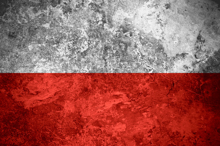 flag of Poland or Polish banner on rough textureの写真素材