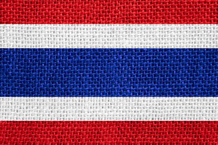 flag of Thailand or Thai banner on linen backgroundの写真素材