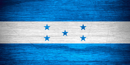 Honduras flag or banner on wooden textureの写真素材