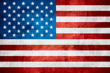 United States of America flag or American banner on rough pattern texture backgroundの写真素材