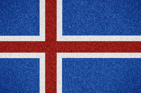flag of Iceland or Icelandic symbol of on abstract backgroundの写真素材