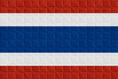 flag of Thailand or Thai banner on check pattern backgroundの写真素材