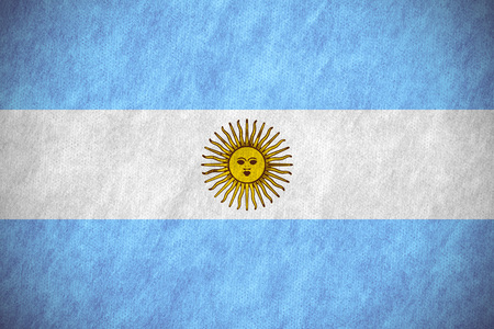 flag of Argentina or Argentinian banner on canvas textureの写真素材