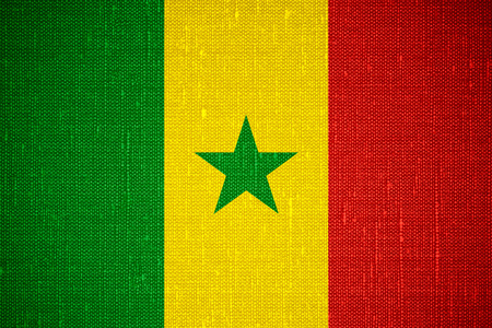 flag of Senegal or Senegalese banner on canvas backgroundの写真素材