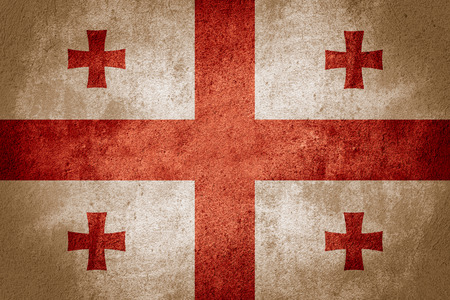 flag of Georgia or  banner on stone backgroundの写真素材