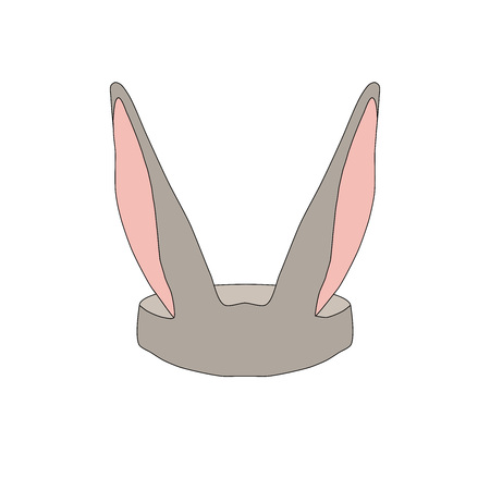 Bilby rabbit bandicoot ears lines hat flat vector illustrationのイラスト素材
