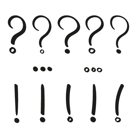 Set of hand drawn punctuation marks.のイラスト素材