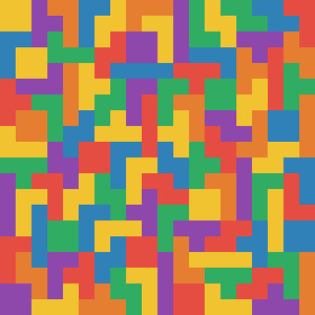 Colorful puzzle pattern without lines illustrationのイラスト素材