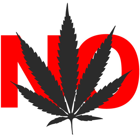 Cannabis leaf black on white background NO vector illustrationのイラスト素材