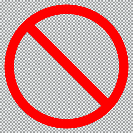 Forbidden circle icon isolated on transparency background. Prohibition road sign vector illustration.のイラスト素材