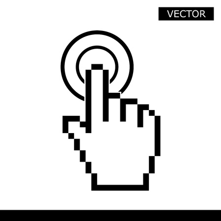 Hand cursor Index finger icon click moving vector illustrationのイラスト素材