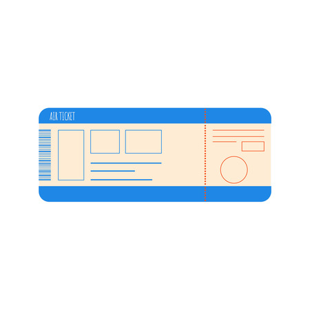 Plane ticket flat style design icon sign vector illustration isolated on white background. Airplane template illustrationのイラスト素材