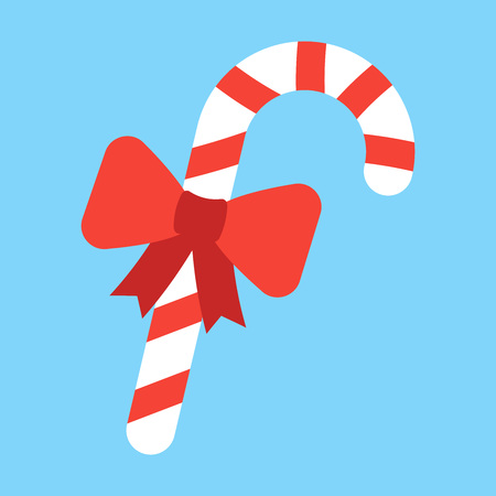 Christmas candy cane with bowのイラスト素材