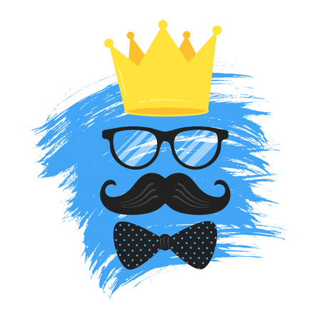 Happy fathers day vintage retro style. Mustaches - symbols of super dad.のイラスト素材