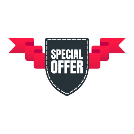 Black friday shield tag ribbon badge sale label concept template vector illustration isolated on white background. Web banners elements for website and advertising. Discount ribbon label design.のイラスト素材