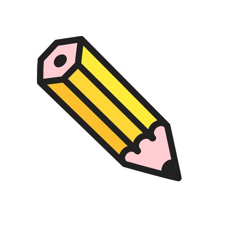 Hand drawn doodle pencil colorful icon sign vector illustration isolated on white background.のイラスト素材