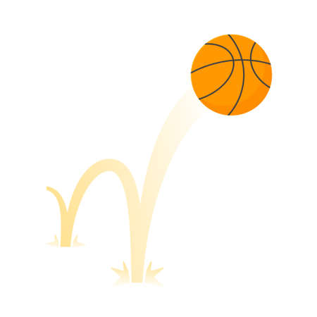 Bouncing Basketball Game Ball Flat Style Design Vector Illustration Icon Sign Isolated On White Background Inflatable Round Basket Game Symbol Jumps On The Ground のイラスト素材 イメージマート