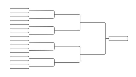 16 team tournament bracket championship template flat style design vector illustration isolated on white background. Championship bracket schedule for soccer, football, basketball, baseball or tennis.のイラスト素材