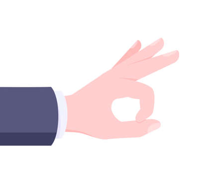 Giant hand ready to flick business concept vector illustration isolated on white background. Hand gesture flick with human hand in the suit.のイラスト素材