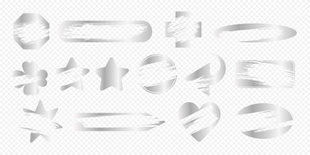 Instant scratch lottery ticket shapes set with scrape texture template marks vector illustration. Gambling game and lottery cover effect texture cards shape collection.のイラスト素材