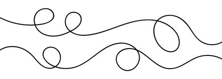 Continuous squiggle cable line creating abstract wavy vector illustration with flowing squiggles....
