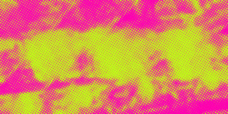 Urban grunge texture with neon punk aesthetic vector background. Halftone overlay features...