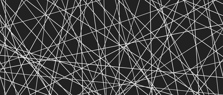 Chaotic straight diagonal strokes create dynamic monochrome vector texture with asymmetric angular...