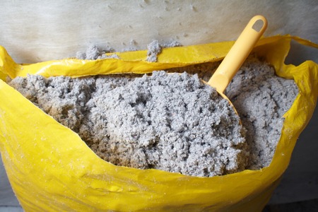 The ecologicaly clean cellulose insulation, insulation from recycled newsprintの写真素材