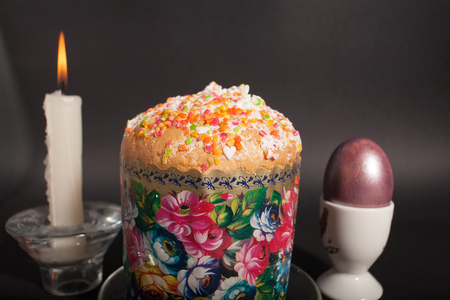 Easter eggs painted in beautiful bright colorsの写真素材