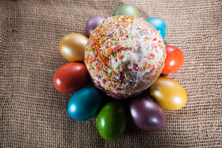 Easter eggs painted in beautiful bright colors