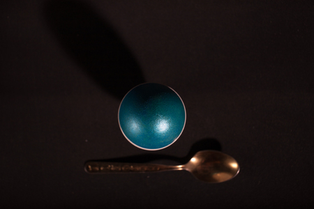 Easter eggs painted in beautiful bright colorsの写真素材