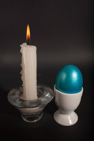 Easter eggs painted in beautiful bright colorsの写真素材