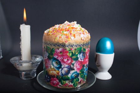 Easter eggs painted in beautiful bright colorsの写真素材