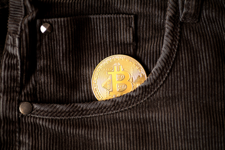 gold coin last bitcoin symbol of crypto currency and technology blockchain block chain bitcoin logoの写真素材