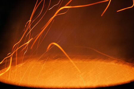 Texture of fire. Orange bright flame. Photo of a burning bonfire in a fire.