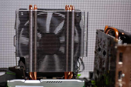 Computer electronic circuit board motherboard technology. Internal parts of the computer. Home farm...