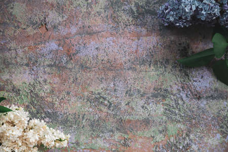 Background for greeting card greeting beloved woman wedding invitation flowers lilac on wooden...