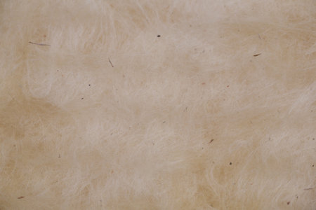 Construction worker mineral wool thermally insulating house attic with glass woolの写真素材