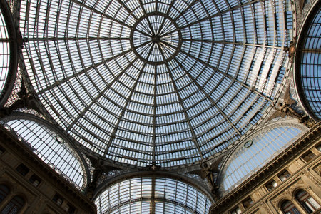 Cupola inside the gallery Umberto I  , Naples, Italy   のeditorial素材