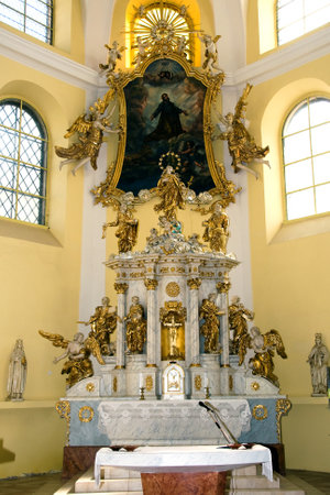 The main altar in the church of Saint Mark in Litovel, Czech Republic    のeditorial素材