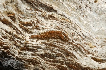 Weathered limestone on the Mediterranean coast, by ages bathed by salty sea water 