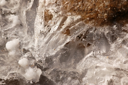 Salt crystals on the Mediterranean coast at low tide the sea water drying up  の写真素材