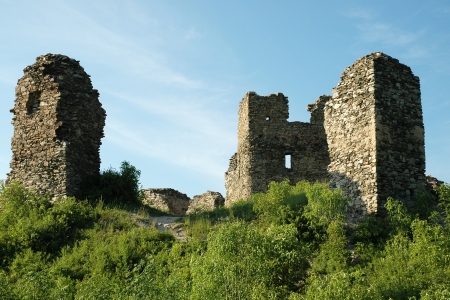 The ruins of the castle of Brincko at Zabreh, Czech Republicの写真素材