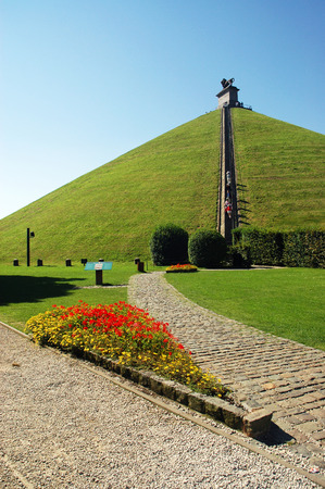 Lions Mound commemorates the Battle of Waterloo in 1815, Belgiumの写真素材