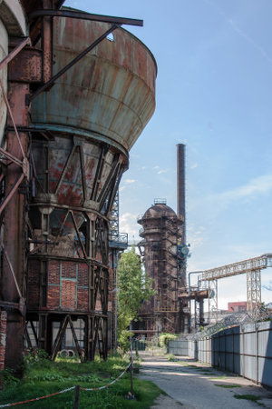 OSTRAVA VITKOVICE, CZECH REPUBLIC, JULY 31, 2012 - Old, abandoned and nonfunctional steel plantのeditorial素材