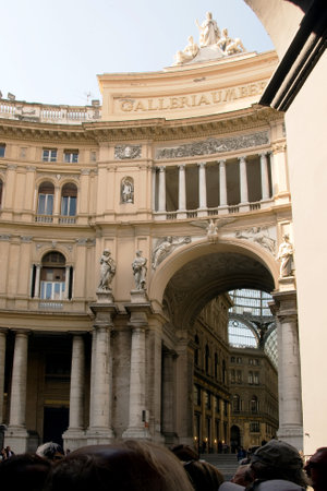 NAPLES, ITALY, MAY 12, 2012: Galleria Umberto Primo public shopping galleryのeditorial素材