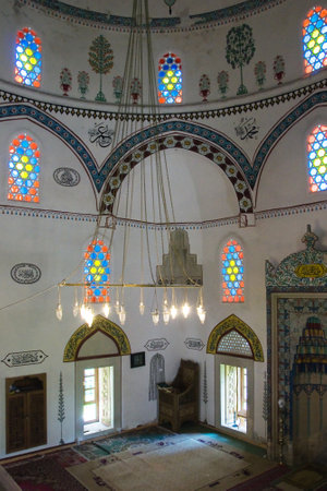 MOSTAR, BOSNIA AND HERZEGOVINA, MAY 12, 2010: Inside the Koski Mehmed Pasha Mosqueのeditorial素材