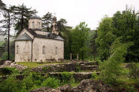 CETINJE, MONTENEGRO, MAY 15, 2010: Royal church in Cetinje, headquarters of former Montenegrin kingsのeditorial素材