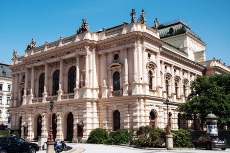 LIBEREC, CZECH REPUBLIC - JUNE 01, 2019 - Ancient rich decorated FX Salda Theater house built in Neo-renaissance styleのeditorial素材